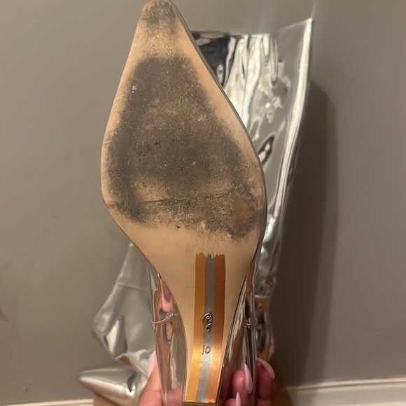 Sam Edelman Vance 2 Boots in Silver Patent, Size US10 - Picture 7 of 9